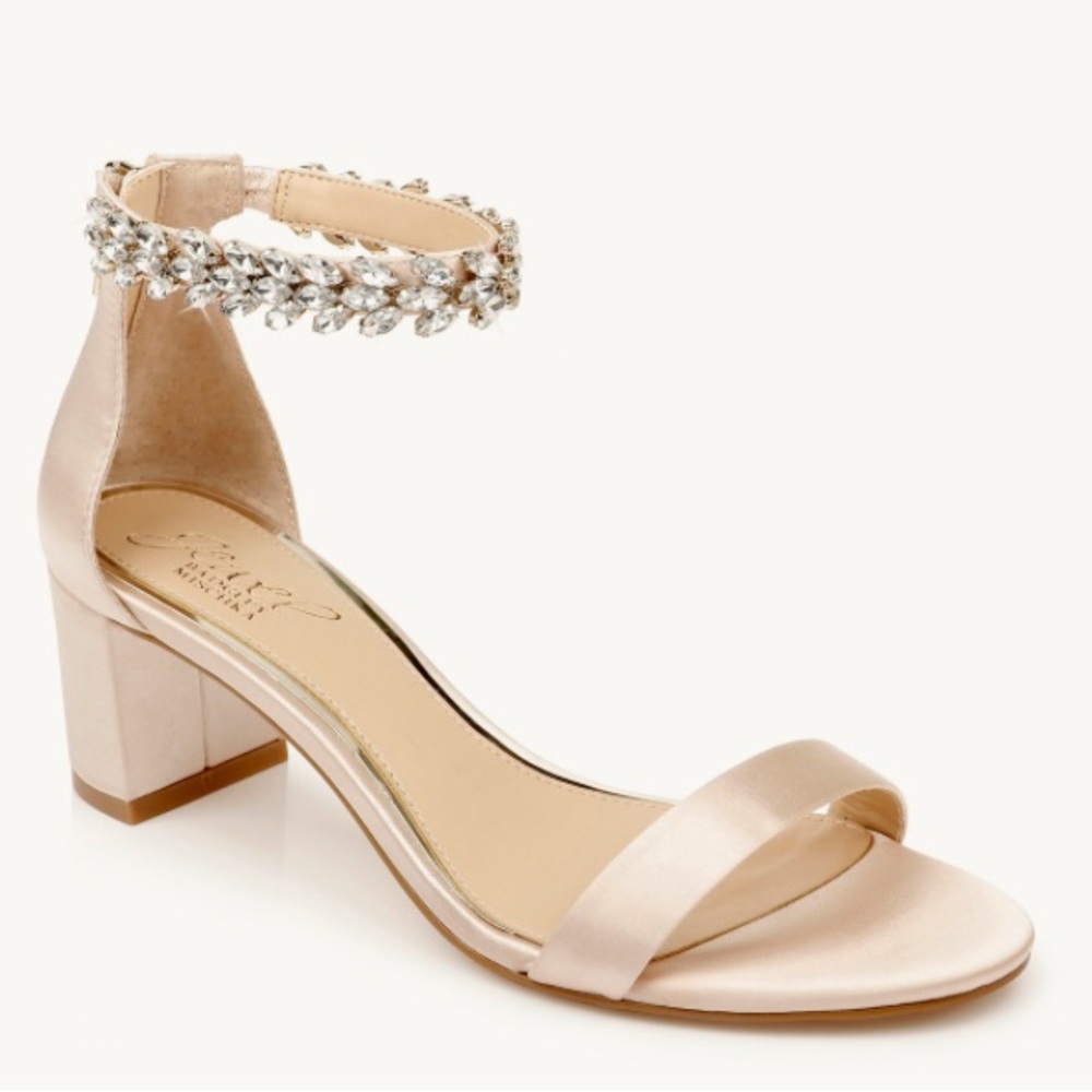 Badgley Mischa Bronwen Embellished Evening Shoe Champagne Blush - Picture 2 of 11